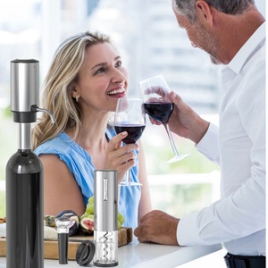 Ensemble de 4 distributeurs de vin automatiques rechargeables en acier inoxydable, ensemble de décanteurs de vin électriques, décanteur de vin pour cadeau - Product Image 6