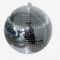 Boule disco miroir suspendue de 30 cm, boule disco cool pour mariage, fête, discothèque, salle de bal, boule miroir argentée/dorée, etc., décoration en verre