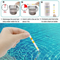 Bandes de test multifonctionnelles 6 en 1 pour aquarium et étang pour la qualité de l'eau, ammoniac, pH, chlore, acide cyanurique, aquarium d'eau douce