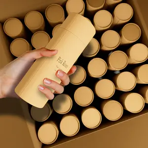 2024 Novo Estilo Redondo Perfume Cilindro Caixa De Presente Kraft Papelão Craft Paper Tube Cylinder Box Embalagem Para Roupas Roupa Interior