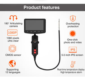 Meilleur prix d'usine – Endoscope de diagnostic pour véhicules avec grand écran de 5 pouces et millions de pixels, caméra d'inspection pour égouts - Product Image 3