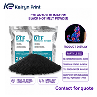 Poudre thermofusible DTF noire anti-sublimation, adhésif 1 kg, poudre TPU haute viscosité pour transfert thermique sur vêtements, vente en gros