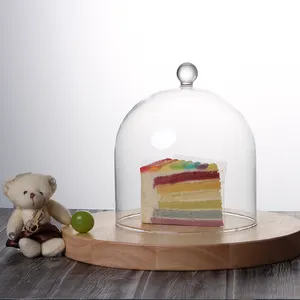 展示圆顶水果蛋糕盖底座花家居装饰盖钟形玻璃贴合木制批发大尺寸中国模型HY