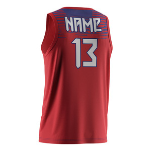 Großhandel Schnellt rocknende Volleyball Plain Sublimation Unterhemden Ärmellose Volleyball Uniformen Volleyball-Trikots-Männer-Kastanien braun-Blau - Product Image 6