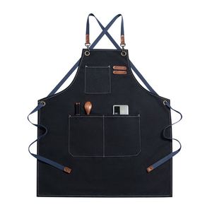 Wholesale Thickened Canvas Bib Light Luxury Cross Lace-up Denim Overalls Sleeved Apron Flower for Gardening Eyelash-Fashionable - Product Image 6