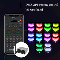Bracelet lumineux promotionnel pour fêtes, avec télécommande LED, contrôle par application, 15 couleurs, contrôle DMX, bracelet clignotant