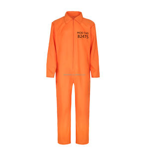 Costume de prisonnier pour garçon Combinaison orange pour enfants Jailbird Prium Cosplay Uniforme de prison pour Halloween Cosplay Party Set - Product Image 1