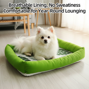 Cama para Perro con Hoja de Monstera, 60cm, Transpirable, para Todas las Estaciones, Cojín para Mascotas, Envío Directo desde la UE, Lavable - Product Image 2