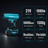 Souffleur sans fil HP sans balais 21V Lithium-Ion, souffleur d'air portatif pour lavage de voiture, nettoyage de la poussière, déneigement