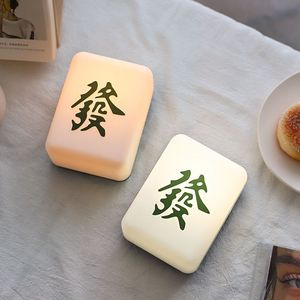 Lampe de nuit Mahjong, abat-jour en plastique, interrupteur à bouton, prise d'alimentation, lumière ambiante ornementale pour la décoration de la maison - Product Image 4