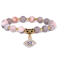 Bracelet en pierre précieuse œil de tigre turquoise 8 mm, œil du diable, pour filles, équilibre émotionnel, perles de guérison, approvisionnement direct usine