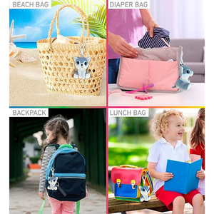 Porte-clés en peluche loup aux grands yeux, <span class=keywords><strong>animaux</strong></span> en gros, accessoires décoratifs d'<span class=keywords><strong>animaux</strong></span> <span class=keywords><strong>sauvages</strong></span>, porte-clés loup mignon de dessin animé - Product Image 4