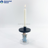 Bougeoirs de fer de décoration de mariage avec le verre
