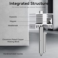 X2D/ P2S/ H2D/ H2S/ H2C/ A1/ A1 Mini/ A2L Hotend Terintegrasi Kecepatan Tinggi Bambu Lab dengan Kit Hotend Nozzle Baja yang Diperkeras