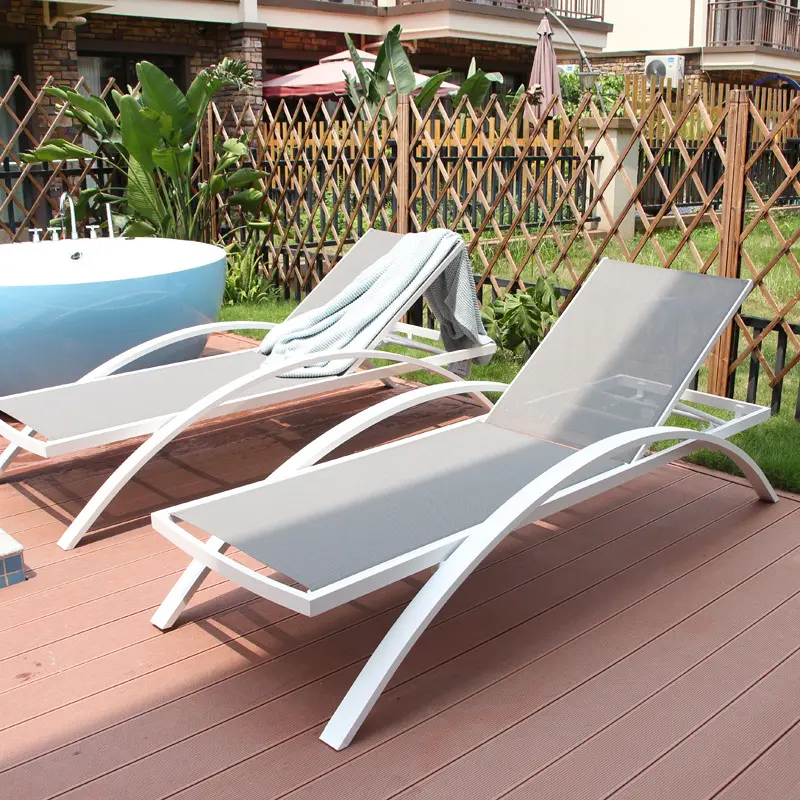 High End outdoor Hotel Sun Loungers Beach Bed Aluminum Waterproof Swimming Pool Chair Sun Lounger