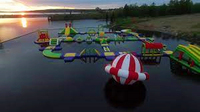Parc d'amusement flottant extérieur d'eau de structure de jeu d'Aqua pour l'équipement commercial de loisirs de station de plage de lac