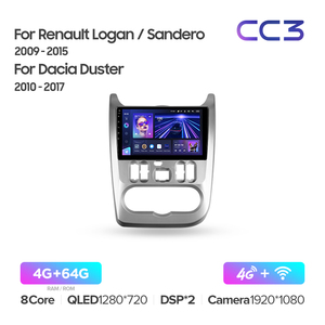 Teyes CC3 xe DVD Player cho Renault Logan 1 sandero 2009 - 2015 cho Dacia Khăn lau bụi 2010 - 2017 9 inch video âm thanh DVD Player - Product Image 3