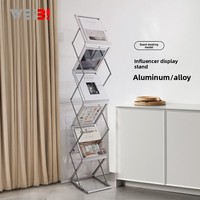Présentoir de sol réglable en hauteur en alliage d'aluminium A4 pour magazines, utilisation en exposition, support pour albums et données, 5,5 kg