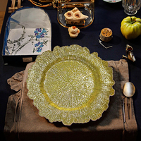 Assiettes de Présentation Dorées Modernes et Durables de 13 Pouces pour Anniversaires, Mariages et Fêtes à Domicile – Vaisselle Réutilisable Personnalisable