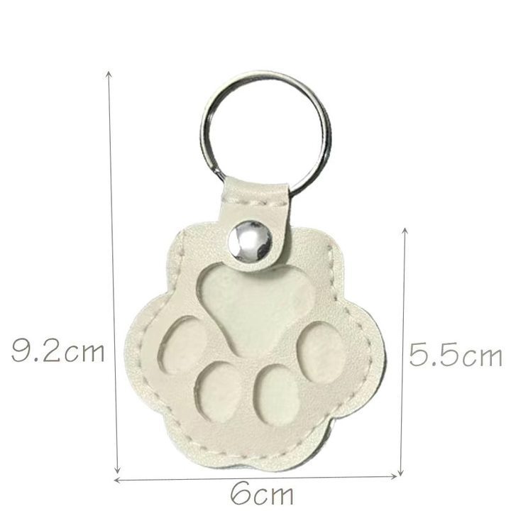 Porte-clés créatif en cuir pour animaux de compagnie [Blanc] 1 pièce