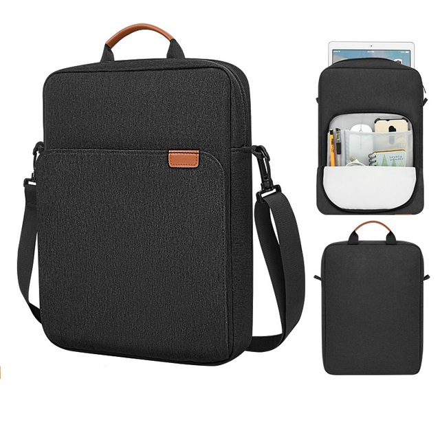 Custom Logo Polyester 11 13 Inch Men Women Laptop Crossbody Shoulder Bag Tablet Carrying Case for Macbook Ipad Pro 12.9"