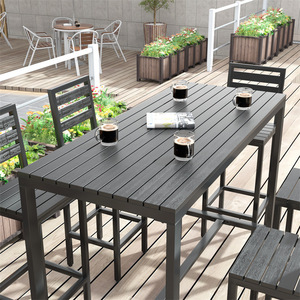 Mesa Alta Rectangular Moderna para Patio Exterior, Juego de 1 Plaza para Uso Comercial, Mesa Alta Resistente y Duradera - Product Image 2