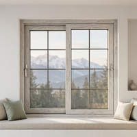 Ventanas Corredizas Horizontales de Aluminio y Madera de Estilo Europeo, Resistentes al Frío y con Aislamiento Térmico, para Cocina, con Certificación Energy Star