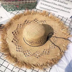 Của phụ nữ rộng vành Raffia boater <span class=keywords><strong>hat</strong></span> dệt Crochet mùa hè bãi biển sombrero rơm tự nhiên <span class=keywords><strong>beachcomber</strong></span> sờn vành du lịch bên Hot - Product Image 3