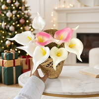 Groothandel 34cm Calla Lelie Kunstbloemen PU Real Touch Enkelstam Kunstbloem voor DIY Bruiloft Feest Tafel Bloemdecoratie