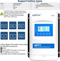 Régulateur de tension de puissance 10a 20a 30a 40a 99.5% contrôleur solaire à haute efficacité de suivi contrôleur de charge solaire epever mppt