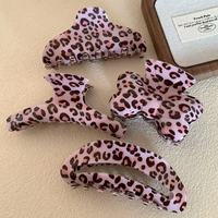 Pinces à cheveux en acétate à imprimé léopard en gros, grandes pinces à cheveux ovales en spirale, accessoires de mode pour femmes