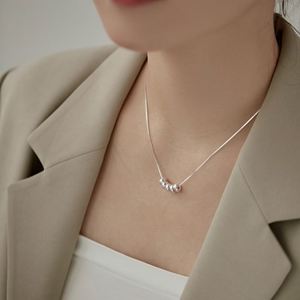 Dylam en Stock, Joyería Fina, Diseño Minimalista, Accesorios Diarios para Mujer, Collar con Colgante de Cadena de Perlas de Plata S925 con Rodio - Product Image 3
