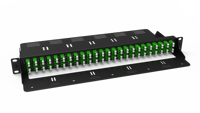 Panel Adaptor Fiber FHU PP0001 1U 19'' 48 Port 96 Fiber OS2 Single Mode, 48 X LC UPC Duplex (Biru), Selubung Keramik