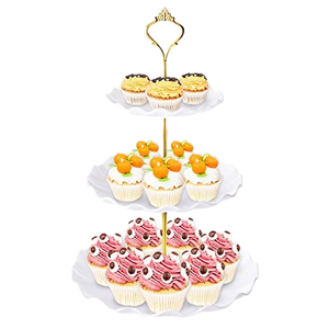 Trái cây kẹo đứng tháp đám cưới sinh nhật bên nến hiển thị 3-Tier vòng nhựa cupcake đứng tráng miệng tấm hiển thị khay - Product Image 1