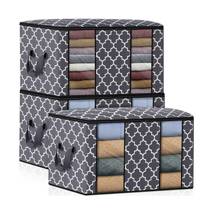 Large Capacity Foldable Storage Containers Clothes Storage Bag Organizer With Handle For Comforter Blanket Bedding