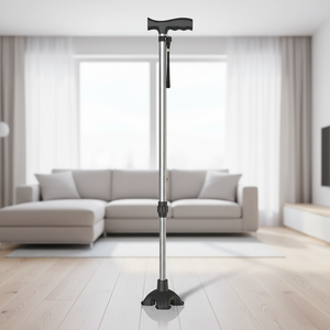 Canne de <span class=keywords><strong>marche</strong></span> légère et réglable en aluminium, embout en caoutchouc antidérapant, hauteur réglable pour les personnes âgées, aide à la mobilité avec sangle de poignet - Product Image 6