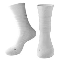 Chaussettes de sport athlétiques pour hommes, couleurs unies, antidérapantes, avec semelle en tissu éponge, élastiques, pour la course et la gym, personnalisables avec logo, vente en gros