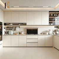 Ensemble d'armoires de cuisine pour projet de maison, finition lisse, couleur beige brillant, unité d'armoires de cuisine, armoires de cuisine