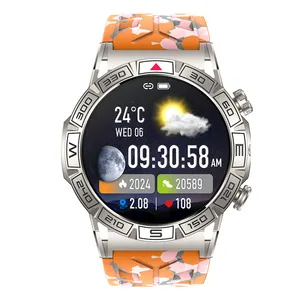 2024 New Arrival KC80 Outdoor Sport Smart Watch 1.43''AMOLED 466*466 1AMT Waterproof Compass Flashlight For Men