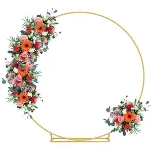 Wedding Birthday Party Supplies Decoration 6.6FT Round Backdrop Stand Wedding Metal Circle Balloon Arch Frame Flower Ring Stand