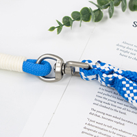 Laisse d'entraînement pour chien en nylon tressé, laisse en corde résistante pour animaux de compagnie, crochet pivotant, anti-emmêlement, durable pour la promenade et l'obéissance