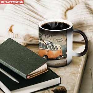 Tasse à induction liquide 11oz en céramique noire givrée, sensible à la chaleur et changeant de couleur – Nouveauté - Product Image 3