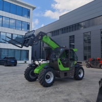 Mini-chargeur télescopique 4 tonnes, chariot élévateur 7m de hauteur de levage, transmission automatique, contrôleur joystick, faible coût
