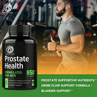 Compléments alimentaires pour la santé de la prostate pour hommes OEM ODM, 850 mg par dose, avec Saw Palmetto 200 mg, Pygeum, Zinc, Sélénium, 60 unités pour le flux urinaire