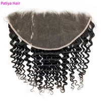 Vente flash Black Friday et Noël : Frontal en dentelle transparente 13x6, cheveux humains brésiliens bouclés profonds, toupet, frontal en dentelle HD 13x6