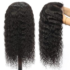 Perruques Courtes Bouclées en Gros, Perruque à Franges Ondulées pour Femmes Noires, Perruques Bob Brésiliennes Naturelles en Cheveux Humains avec Dentelle Frontale - Product Image 1