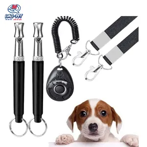 Accessori per il comportamento di addestramento Kit per l'addestramento del cane Clicker regolabile fischietto silenzioso a ultrasuoni con cordino