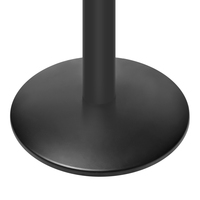 Table à manger moderne en panneaux de particules noirs carrés avec base en fer, idéale pour bistro, café, restaurant, hôtel, école