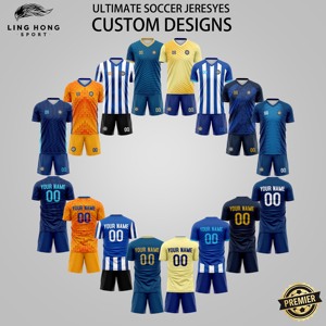 Maillots <span class=keywords><strong>de</strong></span> football d'été respirants avec logo personnalisé, 100% polyester, unisexe, grande taille, col en V, 220g, imprimés, manches courtes - Product Image 2