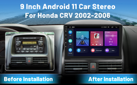 Autoradio Android Podofo 9 pouces, autoradio sans fil Carplay Android Auto HIFI RDS GPS pour Honda CRV 2002-2006, électronique automobile